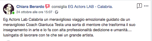recensione gianluca testa eg actors lab calabria chiara berardo